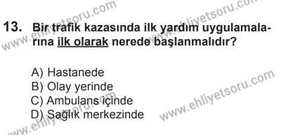 14 Haziran 2014 Tarihli Sürücü Adayları Sınavı M Kitapçığı 13. Soru