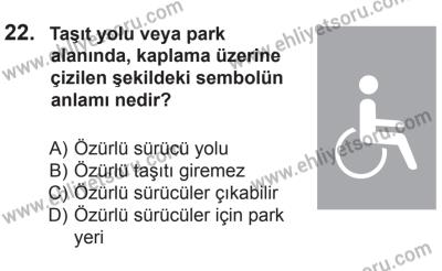 14 Haziran 2014 Tarihli Sürücü Adayları Sınavı M Kitapçığı 22. Soru