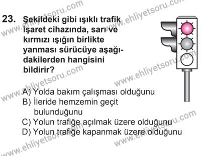 14 Haziran 2014 Tarihli Sürücü Adayları Sınavı M Kitapçığı 23. Soru