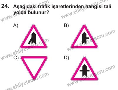 14 Haziran 2014 Tarihli Sürücü Adayları Sınavı M Kitapçığı 24. Soru