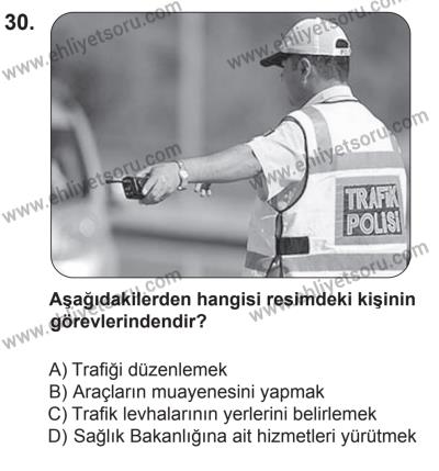 14 Haziran 2014 Tarihli Sürücü Adayları Sınavı M Kitapçığı 30. Soru