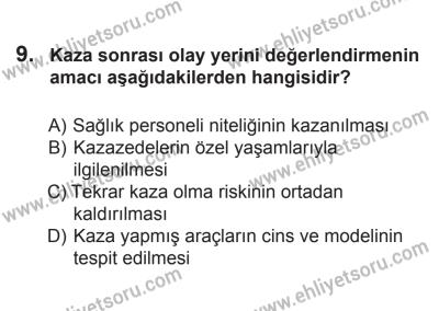 14 Haziran 2014 Tarihli Sürücü Adayları Sınavı N Kitapçığı 9. Soru