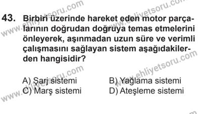 14 Haziran 2014 Tarihli Sürücü Adayları Sınavı N Kitapçığı 43. Soru