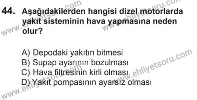 14 Haziran 2014 Tarihli Sürücü Adayları Sınavı N Kitapçığı 44. Soru