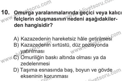 14 Nisan 2016 Tarihli Sürücü Adayları Sınavı K Kitapçığı 1Oturumu 10. Soru