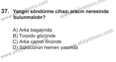 14 Nisan 2016 Tarihli Sürücü Adayları Sınavı K Kitapçığı 1Oturumu 37. Soru