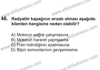 14 Nisan 2016 Tarihli Sürücü Adayları Sınavı K Kitapçığı 1Oturumu 46. Soru