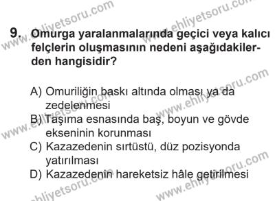 14 Nisan 2016 Tarihli Sürücü Adayları Sınavı K Kitapçığı 2Oturumu 9. Soru