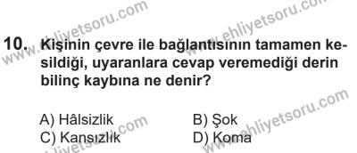 14 Nisan 2016 Tarihli Sürücü Adayları Sınavı K Kitapçığı 2Oturumu 10. Soru