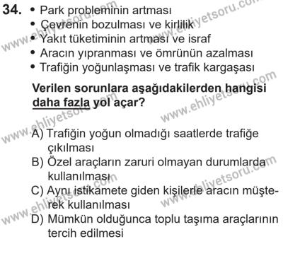 14 Nisan 2016 Tarihli Sürücü Adayları Sınavı K Kitapçığı 2Oturumu 34. Soru