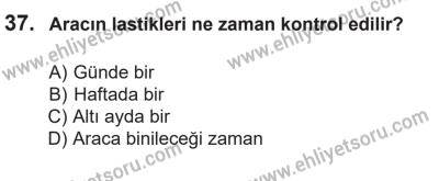 14 Nisan 2016 Tarihli Sürücü Adayları Sınavı K Kitapçığı 2Oturumu 37. Soru