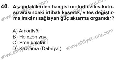 14 Nisan 2016 Tarihli Sürücü Adayları Sınavı K Kitapçığı 2Oturumu 40. Soru