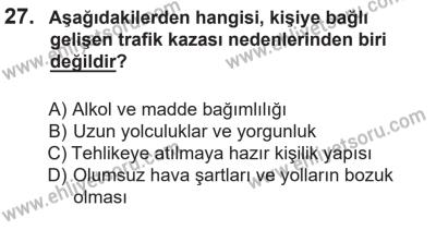 14 Nisan 2016 Tarihli Sürücü Adayları Sınavı L Kitapçığı 1. Oturum 27. Soru