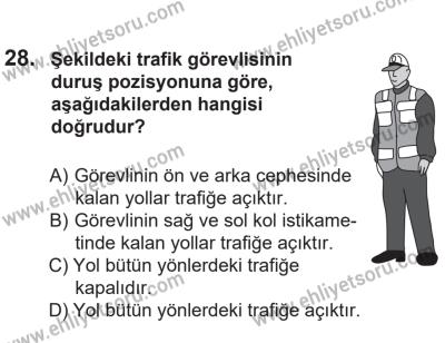 14 Nisan 2016 Tarihli Sürücü Adayları Sınavı L Kitapçığı 1. Oturum 28. Soru
