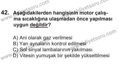 14 Nisan 2016 Tarihli Sürücü Adayları Sınavı L Kitapçığı 1. Oturum 42. Soru