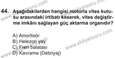 14 Nisan 2016 Tarihli Sürücü Adayları Sınavı L Kitapçığı 1. Oturum 44. Soru