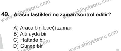 14 Nisan 2016 Tarihli Sürücü Adayları Sınavı L Kitapçığı 1. Oturum 49. Soru