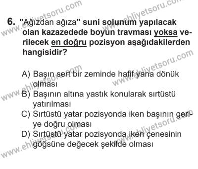 14 Nisan 2016 Tarihli Sürücü Adayları Sınavı L Kitapçığı 2. Oturum 6. Soru