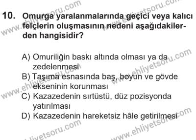 14 Nisan 2016 Tarihli Sürücü Adayları Sınavı L Kitapçığı 2. Oturum 10. Soru