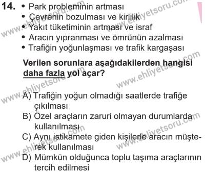 14 Nisan 2016 Tarihli Sürücü Adayları Sınavı L Kitapçığı 2. Oturum 14. Soru