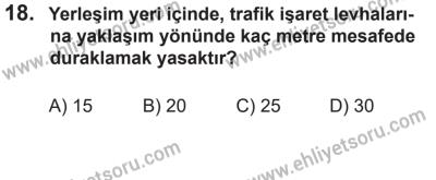 14 Nisan 2016 Tarihli Sürücü Adayları Sınavı L Kitapçığı 2. Oturum 18. Soru