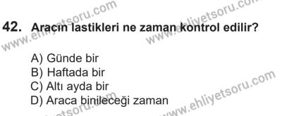 14 Nisan 2016 Tarihli Sürücü Adayları Sınavı L Kitapçığı 2. Oturum 42. Soru