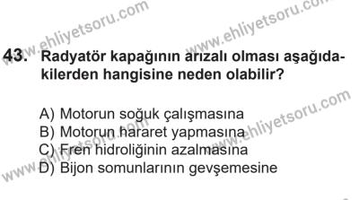 14 Nisan 2016 Tarihli Sürücü Adayları Sınavı L Kitapçığı 2. Oturum 43. Soru