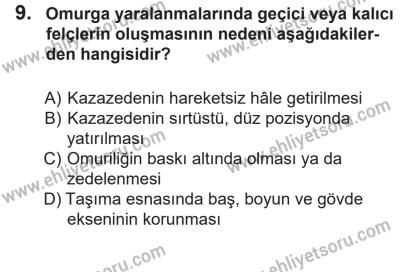14 Nisan 2016 Tarihli Sürücü Adayları Sınavı M Kitapçığı 1Oturumu 9. Soru