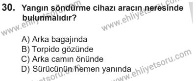 14 Nisan 2016 Tarihli Sürücü Adayları Sınavı M Kitapçığı 1Oturumu 30. Soru