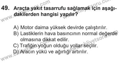 14 Nisan 2016 Tarihli Sürücü Adayları Sınavı M Kitapçığı 1Oturumu 49. Soru