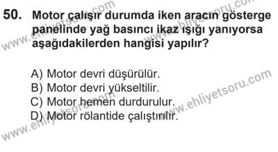 14 Nisan 2016 Tarihli Sürücü Adayları Sınavı M Kitapçığı 1Oturumu 50. Soru