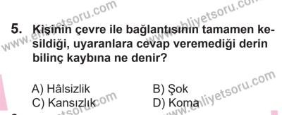 14 Nisan 2016 Tarihli Sürücü Adayları Sınavı M Kitapçığı 2. Oturum 5. Soru