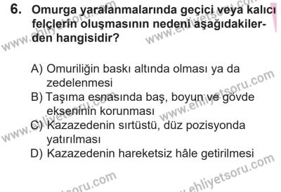 14 Nisan 2016 Tarihli Sürücü Adayları Sınavı M Kitapçığı 2. Oturum 6. Soru