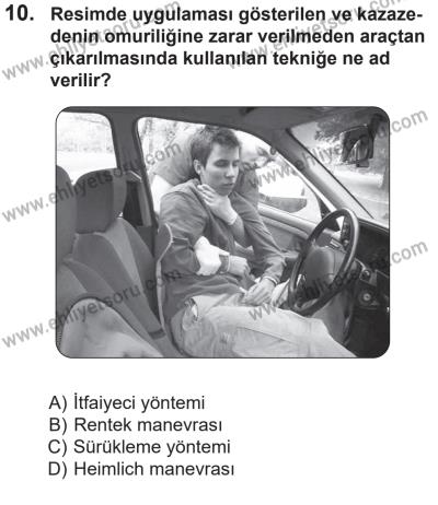 14 Nisan 2016 Tarihli Sürücü Adayları Sınavı M Kitapçığı 2. Oturum 10. Soru