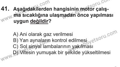 14 Nisan 2016 Tarihli Sürücü Adayları Sınavı M Kitapçığı 2. Oturum 41. Soru