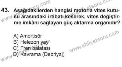 14 Nisan 2016 Tarihli Sürücü Adayları Sınavı M Kitapçığı 2. Oturum 43. Soru