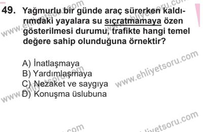 14 Nisan 2016 Tarihli Sürücü Adayları Sınavı M Kitapçığı 2. Oturum 49. Soru