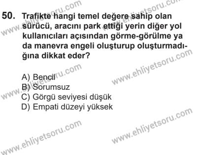 14 Nisan 2016 Tarihli Sürücü Adayları Sınavı M Kitapçığı 2. Oturum 50. Soru
