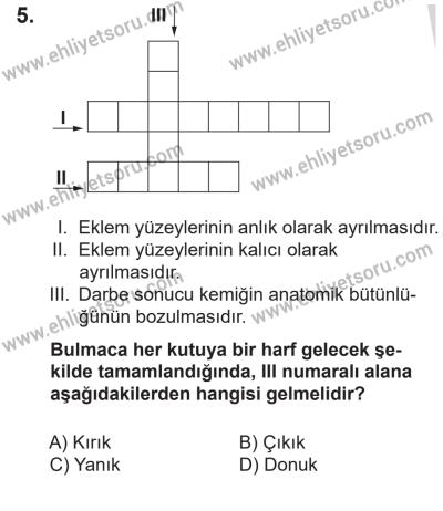 14 Nisan 2016 Tarihli Sürücü Adayları Sınavı N Kitapçığı 1Oturumu 5. Soru