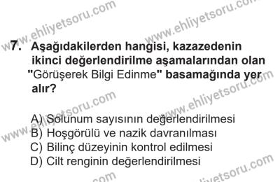 14 Nisan 2016 Tarihli Sürücü Adayları Sınavı N Kitapçığı 1Oturumu 7. Soru