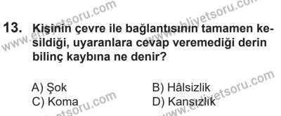 14 Nisan 2016 Tarihli Sürücü Adayları Sınavı N Kitapçığı 1Oturumu 13. Soru
