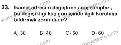 14 Nisan 2016 Tarihli Sürücü Adayları Sınavı N Kitapçığı 1Oturumu 23. Soru