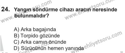 14 Nisan 2016 Tarihli Sürücü Adayları Sınavı N Kitapçığı 1Oturumu 24. Soru