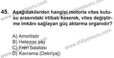 14 Nisan 2016 Tarihli Sürücü Adayları Sınavı N Kitapçığı 1Oturumu 45. Soru