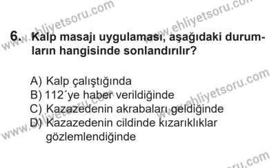 14 Nisan 2016 Tarihli Sürücü Adayları Sınavı N Kitapçığı 2. Oturum 6. Soru