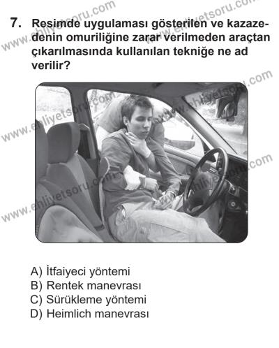 14 Nisan 2016 Tarihli Sürücü Adayları Sınavı N Kitapçığı 2. Oturum 7. Soru