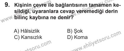 14 Nisan 2016 Tarihli Sürücü Adayları Sınavı N Kitapçığı 2. Oturum 9. Soru