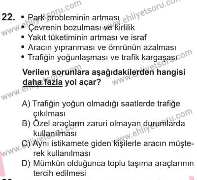 14 Nisan 2016 Tarihli Sürücü Adayları Sınavı N Kitapçığı 2. Oturum 22. Soru