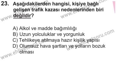 14 Nisan 2016 Tarihli Sürücü Adayları Sınavı N Kitapçığı 2. Oturum 23. Soru