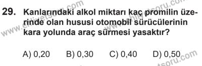 14 Nisan 2016 Tarihli Sürücü Adayları Sınavı N Kitapçığı 2. Oturum 29. Soru